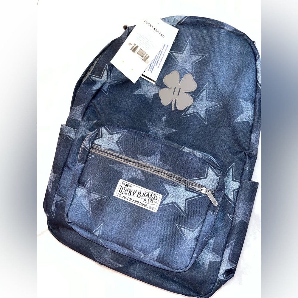 LUCKY BRAND Denim Stars Backpack NWT - Picture 2 of 10
